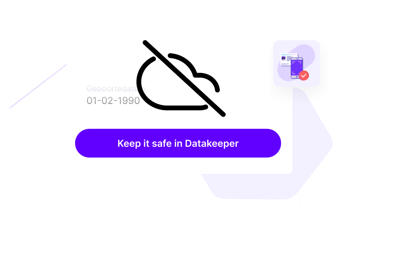 Wolk icoon en datakeeper app.
